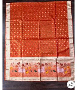 Vibrant Orange duppata with muniya border