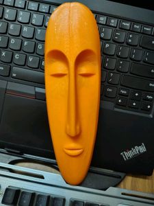 Orange Tribal Mask Home Decor