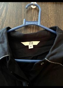 AND Stylish Black Collared Shirt
