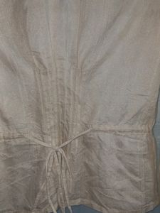 Off White Ruffled Top With Golden Buttons