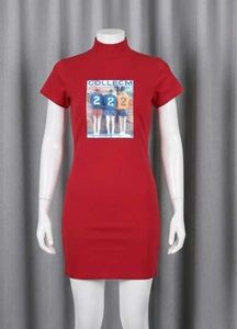 Red Graphic Print Bodycon Dress