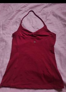 Maroon Halter Neck Tank Top