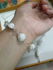 Elegant White Stone Necklace &amp; Earring Set