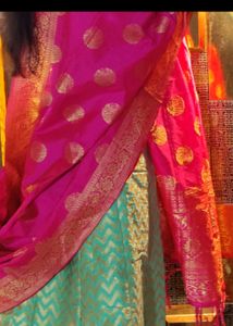 Mint &amp; Pink Lehenga