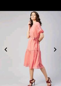 Stylish Pink Tiered Midi Dress