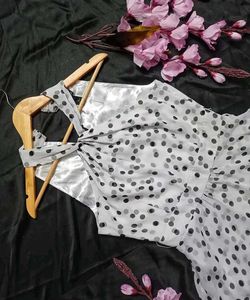 Chic Polka Dot Halter Dress