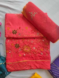 Rajputi Dress Embroidered Material S