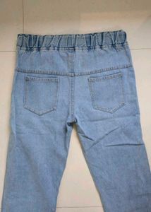 Distressed Light Wash Denim Pants