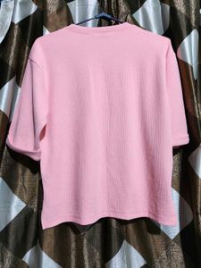 Pink Ribbed Cropped Top