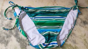 Striped Tie-Side Bikini Bottoms