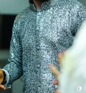 Sparkling Sequin Asymmetrical Kurta for Men