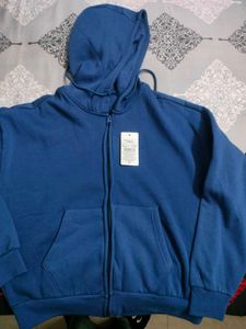 SHEIN Blue Zip Up Hoodie