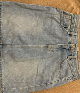 Light Wash Denim Mini Skirt