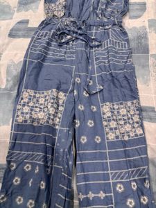 Blue Patterned Jumpsuit