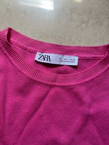 Zara Pink Sleeveless Knit Top