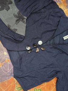 Navy Blue jacket with Decorative Buttons