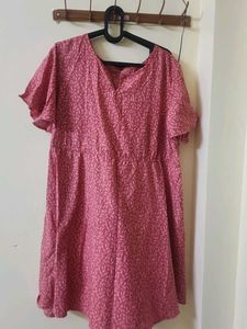 Pink Floral Print Mini Dress