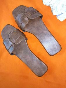 SALE - Brown Napa Leather Slip-On Flats