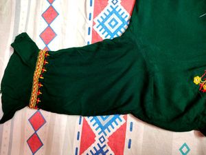 green embroidery kurti