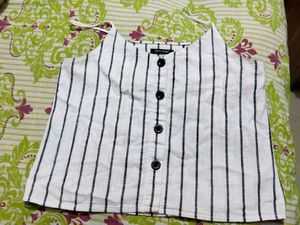 Striped Button-Up Camisole Top