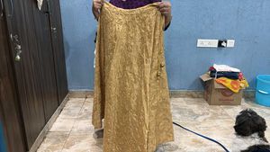 Golden Embroidered Ethnic Skirt