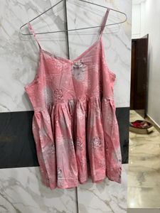 Pink Floral Dress Material