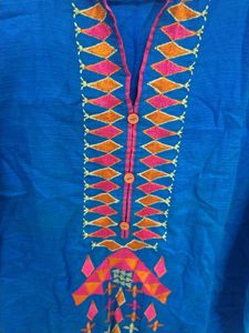 Vibrant Blue Embroidered Kurta