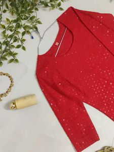 Elegant Red Sequined Kurta❤️✨