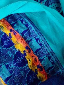 Beautiful Blue Saree with Intricate Design