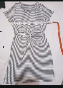 Striped Cutout Mini Dress