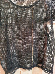 Black Mesh Crop Top
