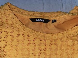 Trendy Textured Yellow Cropped Top