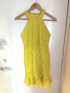 Halter Neck Beautiful  Lace Mini Dress