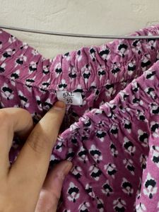 Pink Floral Print Palazzo Pants