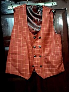 Men's 3-Piece Suit Set (Maroon Checked)
