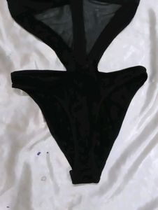 Sexy Black Mesh One-Piece Swimsuit