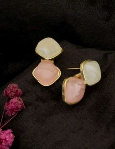 Elegant Dual Stone Drop Earrings