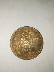 One Quarter Anna 1919 (GEORGE V KING)