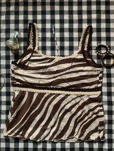 Stylish Zebra Print Camisole Top