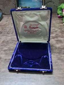 Vintage Blue Velvet Jewelry Box