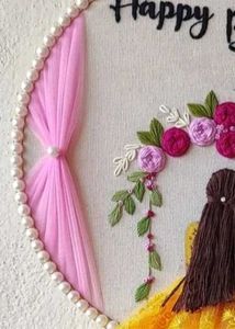 Happy Birthday Embroidered Hoop Art