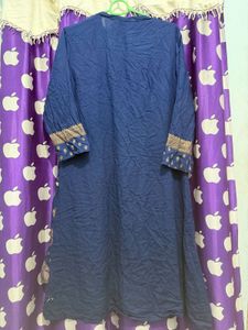 Stylish Navy Blue Kurti with Gold Print
