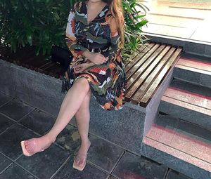 Vibrant Print Midi Dress with Belt