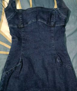 Sleek Navy Denim Midi Dress