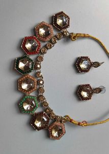 Multi-Color Stone Necklace &amp; Earrings Set