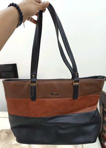 Stylish Color Block Tote Bag