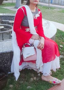 Red And White Gown