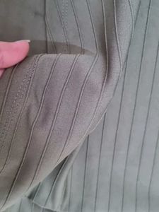 Olive Green Striped Fit &amp; Flare Dress
