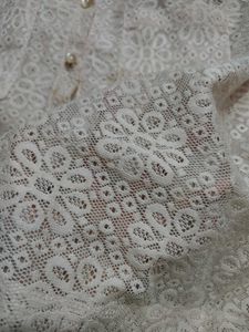 Sheer Lace Button-Up Shirt