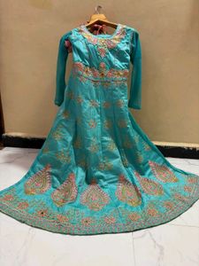 Turquoise Anarkali Gown